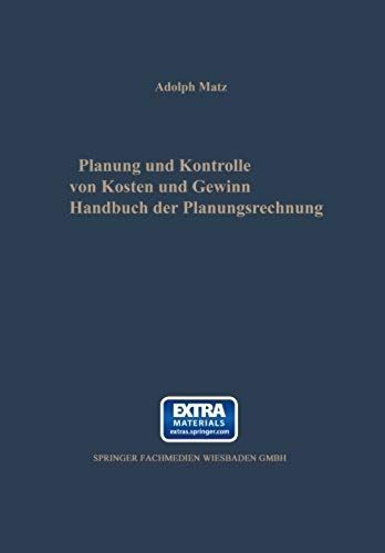 Planung Und Kontrolle Von Kosten Und Gewinn