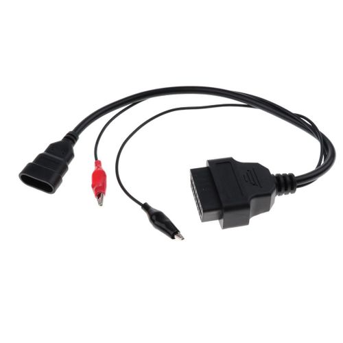 Câble Adaptateur De Remplacement 3 Broches Obd2 À 16 Broches, Noir, Pour Fiat Alfa Lancia