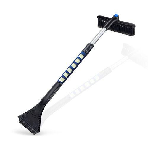 Grattoir À Glace Extensible Pour Nettoyage De Voiture, Pelle À Neige, Pare-Brise De Voiture, Brosse À Neige Avec Poignée Ergonomique En Mousse Détachable, Hiver