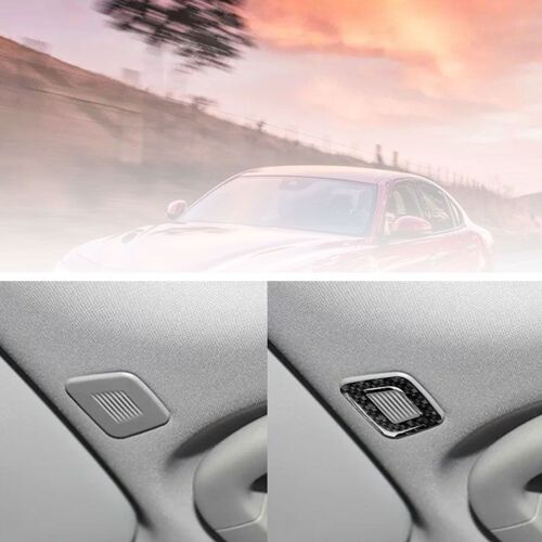Couverture De Cadre De Microphone Intérieur, Garniture En Fiber De Carbone, Décor De Remplacement Pour Alfa Romeo Giulia 2017 ¿ 2019 2 Pièces/Ensemble