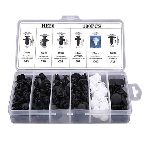 Clips De Fixation Pour Voiture, 100 Pièces, Goupille De Retenue, Rivet, Pare-Choc, Garniture De Porte, Retenue De Panneau