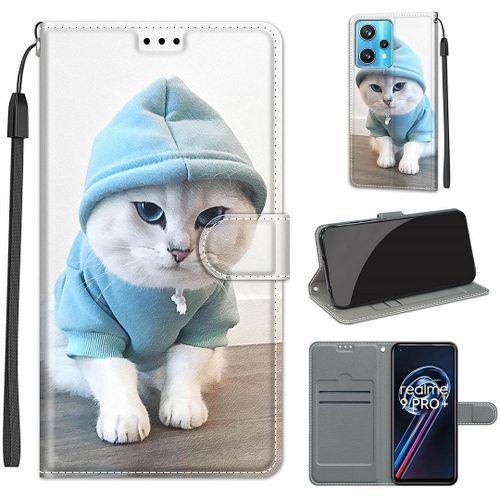 Saturcase Coque Pour Realme 9 Pro Plus, Beau Pu Cuir Magnétique Flip Portefeuille Support Porte-Carte Dragonne Protecteur Housse Étui Pour Realme 9 Pro Plus (Dy-13)