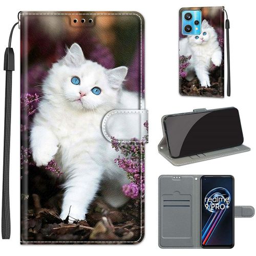 Saturcase Coque Pour Realme 9 Pro Plus, Beau Pu Cuir Magnétique Flip Portefeuille Support Porte-Carte Dragonne Protecteur Housse Étui Pour Realme 9 Pro Plus (Dy-10)