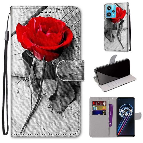 Saturcase Coque Pour Realme 9 Pro Plus, Beau Pu Cuir Magnétique Flip Portefeuille Support Porte-Carte Dragonne Protecteur Housse Étui Pour Realme 9 Pro Plus (Dh-10)