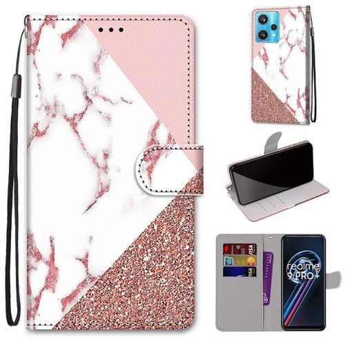 Saturcase Coque Pour Realme 9 Pro Plus, Beau Pu Cuir Magnétique Flip Portefeuille Support Porte-Carte Dragonne Protecteur Housse Étui Pour Realme 9 Pro Plus (Dh-2)