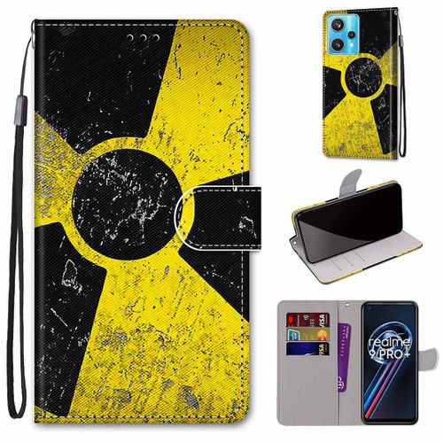 Saturcase Coque Pour Realme 9 Pro Plus, Beau Pu Cuir Magnétique Flip Portefeuille Support Porte-Carte Dragonne Protecteur Housse Étui Pour Realme 9 Pro Plus (Dh-6)