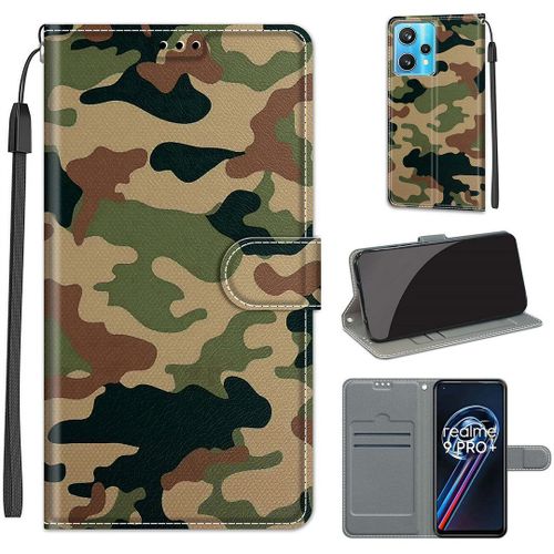 Saturcase Coque Pour Realme 9 Pro Plus, Beau Pu Cuir Magnétique Flip Portefeuille Support Porte-Carte Dragonne Protecteur Housse Étui Pour Realme 9 Pro Plus (Dy-1)