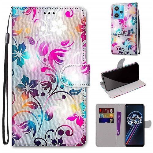 Saturcase Coque Pour Realme 9 Pro Plus, Beau Pu Cuir Magnétique Flip Portefeuille Support Porte-Carte Dragonne Protecteur Housse Étui Pour Realme 9 Pro Plus (Dh-18)