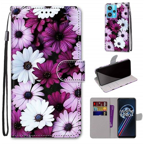 Saturcase Coque Pour Realme 9 Pro Plus, Beau Pu Cuir Magnétique Flip Portefeuille Support Porte-Carte Dragonne Protecteur Housse Étui Pour Realme 9 Pro Plus (Dh-17)