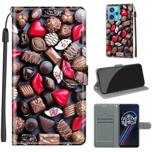 Saturcase Coque Pour Realme 9 Pro Plus, Beau Pu Cuir Magnétique Flip Portefeuille Support Porte-Carte Dragonne Protecteur Housse Étui Pour Realme 9 Pro Plus (Dy-9)