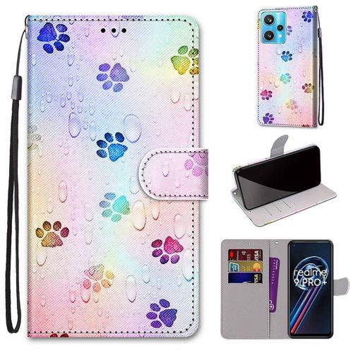 Saturcase Coque Pour Realme 9 Pro Plus, Beau Pu Cuir Magnétique Flip Portefeuille Support Porte-Carte Dragonne Protecteur Housse Étui Pour Realme 9 Pro Plus (Dk-18)