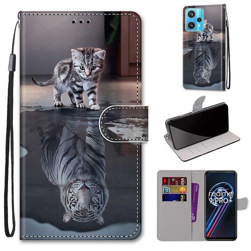 Saturcase Coque Pour Realme 9 Pro Plus, Beau Pu Cuir Magnétique Flip Portefeuille Support Porte-Carte Dragonne Protecteur Housse Étui Pour Realme 9 Pro Plus (Dk-4)