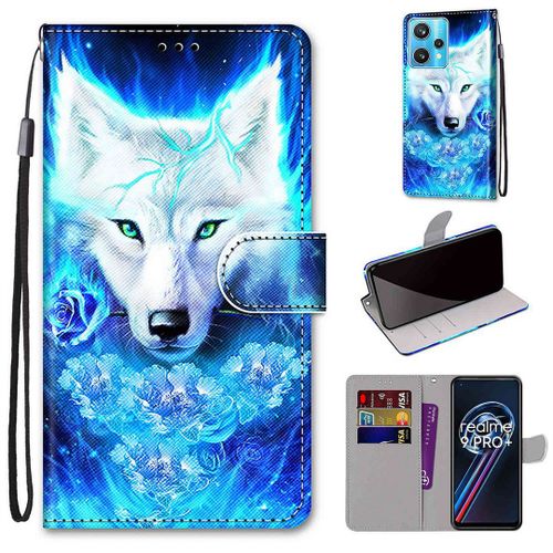 Saturcase Coque Pour Realme 9 Pro Plus, Beau Pu Cuir Magnétique Flip Portefeuille Support Porte-Carte Dragonne Protecteur Housse Étui Pour Realme 9 Pro Plus (Dk-8)