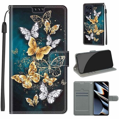 Saturcase Coque Pour Oppo Find X5 Pro, Beau Pu Cuir Magnétique Flip Portefeuille Support Porte-Carte Dragonne Protecteur Housse Étui Pour Oppo Find X5 Pro (Dy-18)