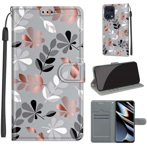 Saturcase Coque Pour Oppo Find X5 Pro, Beau Pu Cuir Magnétique Flip Portefeuille Support Porte-Carte Dragonne Protecteur Housse Étui Pour Oppo Find X5 Pro (Dy-17)