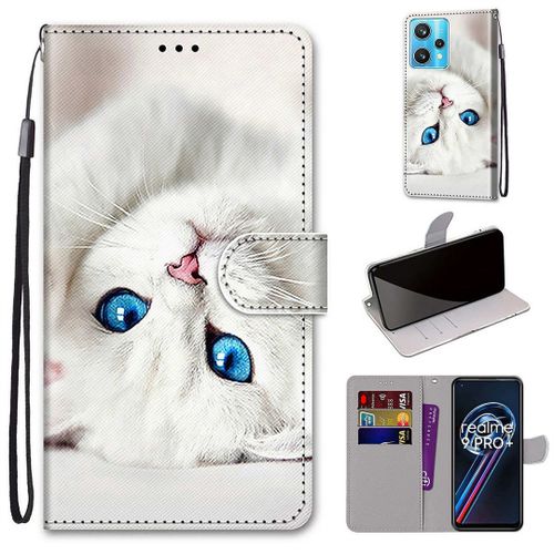 Saturcase Coque Pour Realme 9 Pro Plus, Beau Pu Cuir Magnétique Flip Portefeuille Support Porte-Carte Dragonne Protecteur Housse Étui Pour Realme 9 Pro Plus (Dk-2)