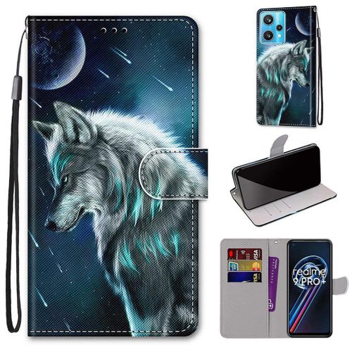 Saturcase Coque Pour Realme 9 Pro Plus, Beau Pu Cuir Magnétique Flip Portefeuille Support Porte-Carte Dragonne Protecteur Housse Étui Pour Realme 9 Pro Plus (Dk-16)