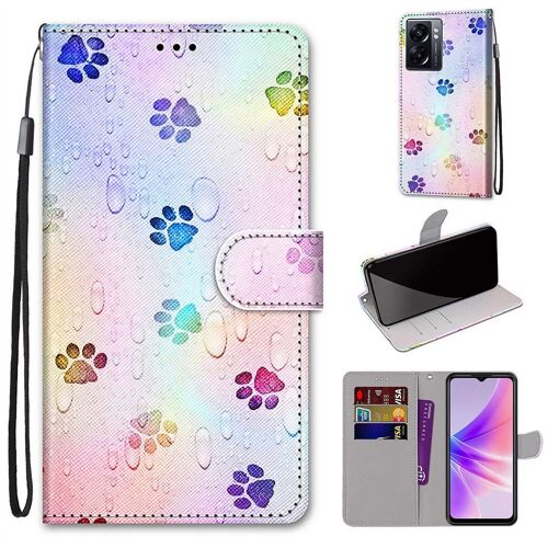 Saturcase Coque Pour Oppo A57 5g 2022 / Reamle V23, Beau Pu Cuir Magnétique Flip Portefeuille Support Porte-Carte Dragonne Protecteur Housse Étui Pour Oppo A57 5g 2022 / Reamle V23 (Dk-18)