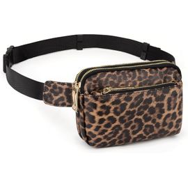 SJZG-Sac Banane Femme Homme Fanny Pack Ceinture Imperméable Nylon Mode Léger Sac De Taille Plat Chic Avec 3 Poches Zippées