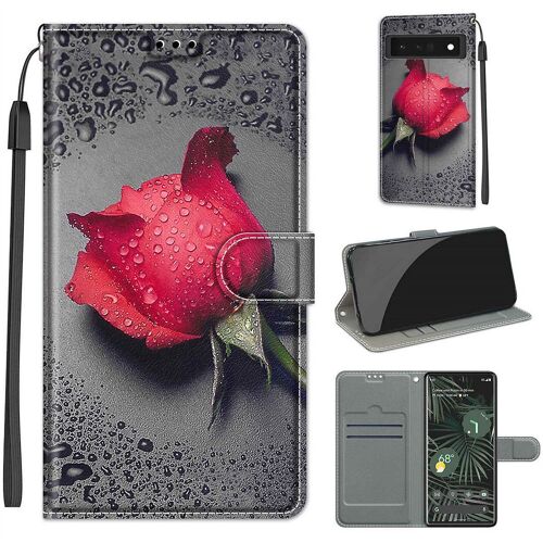Saturcase Coque Pour Google Pixel 6 Pro, Beau Pu Cuir Magnétique Flip Portefeuille Support Porte-Carte Dragonne Protecteur Housse Étui Pour Google Pixel 6 Pro (Dy-12)