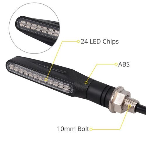 Clignotant Led Étanche Pour Motos, 2 Pièces, 12v, 3000k, Ip68