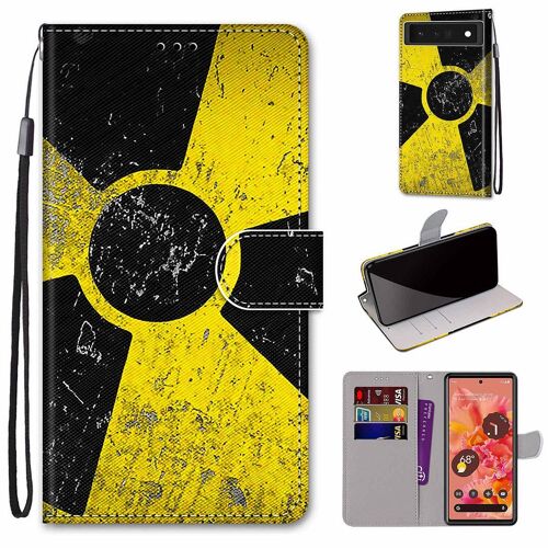 Saturcase Coque Pour Google Pixel 6, Beau Pu Cuir Magnétique Flip Portefeuille Support Porte-Carte Dragonne Protecteur Housse Étui Pour Google Pixel 6 (Dh-6)