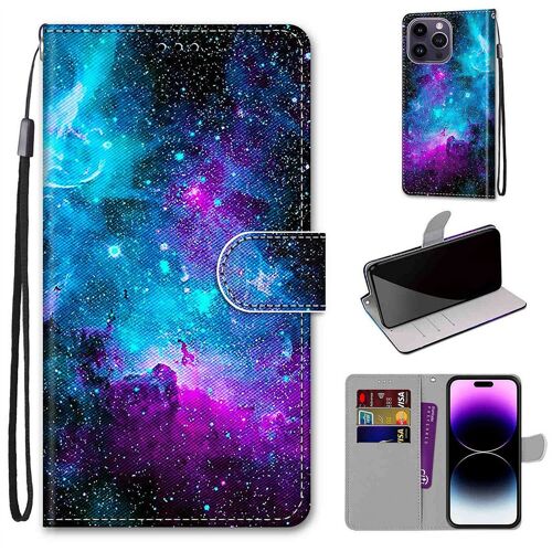 Saturcase Coque Pour Apple Iphone 14 Pro Max, Beau Pu Cuir Magnétique Flip Portefeuille Support Porte-Carte Dragonne Protecteur Housse Étui Pour Apple Iphone 14 Pro Max (Dh-8)