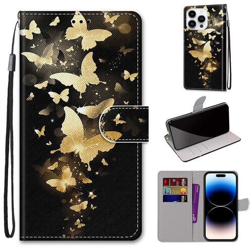 Saturcase Coque Pour Apple Iphone 14 Pro, Beau Pu Cuir Magnétique Flip Portefeuille Support Porte-Carte Dragonne Protecteur Housse Étui Pour Apple Iphone 14 Pro (Dk-3)