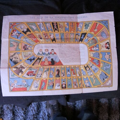 Affiche Jeu De L'oie, Par Benjamin Rabier, Les Jeux De La Phosphatine Falières