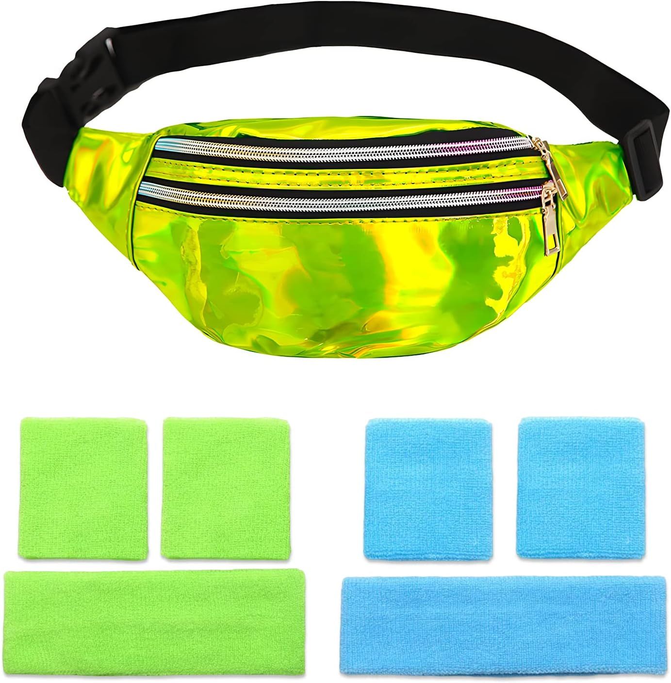 Lot De 26 Accessoires Pour Femme Des Années 80 Et 90 - Ensemble D' Accessoires Fluo Rétro Avec Sac De Ceinture, Lunettes, Collier, Bracelet, Boucles D'oreilles, Tétine - Pendentif Pour Adulte