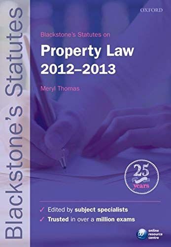 Blackstone's Statutes On Property Law 2012-2013