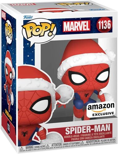 Figurine Funko Pop - Marvel Comics N°1136 - Spider-Man Avec Le Bonnet Du Père Noël (52713)