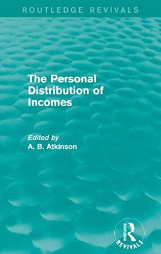 The Personal Distribution Of Incomes