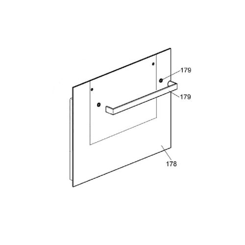 Vitre extérieure (repère 178) - Four, cuisinière (42824183 CANDY)