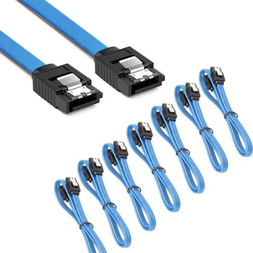 Câble de données SATA III à angle droit,câble de données SATA III résistant à 90,6.0 Gbps,noir avec verrouillage,câble SATA pour disque dur,SSD,disques CD,DVD,paquet de 12 - Type Blue-40cm