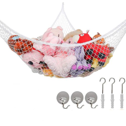 Hamac De Rangement Pour Animaux En Peluche Et Peluches, Grand Support Pour Jouets ¿ Blanc