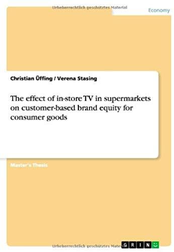 The Effect Of In-Store Tv In Supermarkets On Customer-Based Brand Equity For Consumer Goods