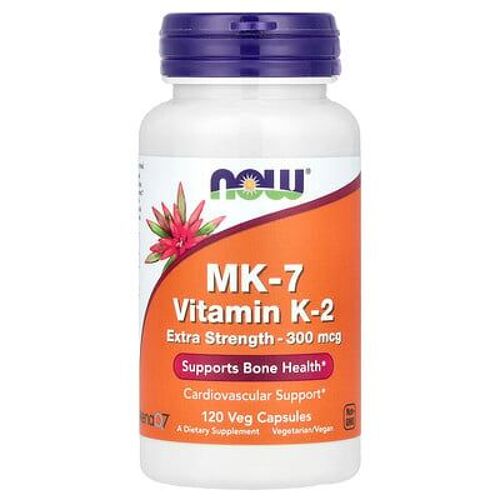 Now Foods Mk-7, Vitamine K-2, Extrapuissante, 300 ?g, 120 Capsules Végétales 