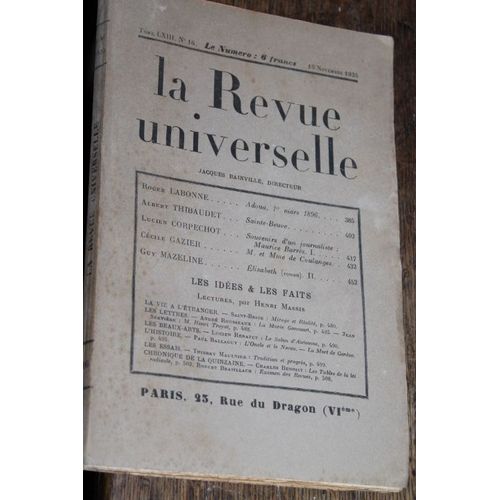 La Revue Universelle Tome Lxiii  N° 16
