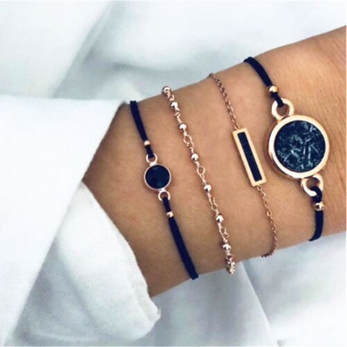 Ensemble De Bracelets Bohèmes Pour Femmes, Bijoux À Breloques, En Pierre Naturelle, Avec Noeud, Ananas, Coeur, Arbre, Carte, Vente En Gros