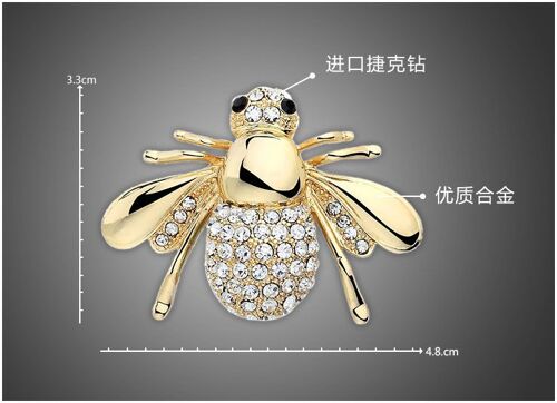 Broches En Cristal Avec Strass Pour Femme, Bijoux De Haute Qualité, Joli Alliage, Abeille, Accessoires, Cadeaux Pour Femmes