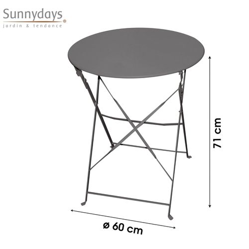 Table À Manger Table De Jardin Pliable En Métal Gris Anthracite D60xh71cm