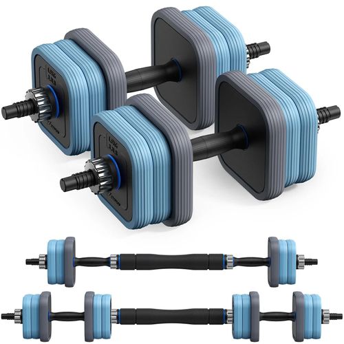 Haltères Réglables Merach, 3 En 1 Avec Barres Connectées, 20kg, Idéal Pour Fitness Et Musculation À Domicile Ou En Salle De Sport