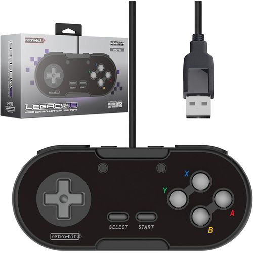 Retrobit Legacy 16 Manette USB Filaire pour Switch/PC/Steam/Raspberry Pi Noir