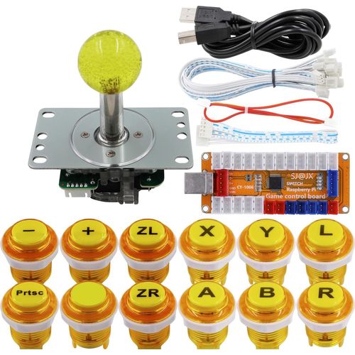 Arcade Game LED Controller Lamp USB Encoder Gamepad Cherry MX Microswitch Light Button 4-8way LED Joystick for Nintendo Switch PC PS3 Raspberry Pi MAME