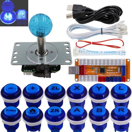 Arcade Game LED Controller Lamp USB Encoder Gamepad Cherry MX Microswitch Light Button 4-8way LED Joystick for Nintendo Switch PC PS3 Raspberry Pi MAME