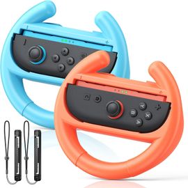 Volant de Manette pour Nintendo Switch 2 (2025)/ Switch 1/OLED - Volant de Course pour JoyCon 2&1 Accessoires Support Ergonomique Confortable (2 Paquets) - Noir