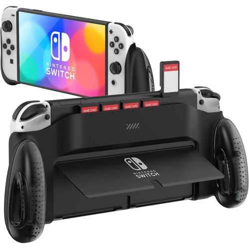 Switch OLED Grip, Coque Grip Compatible avec Le modèle Nintendo Switch OLED, Accessoires Uniques conçus Confortable et Ergonomique avec 5 emplacements de Jeu