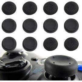 12pcs Capuchon Joystick Switch Silicone Noir pour XBOX360/XBOXONE PS3/PS4