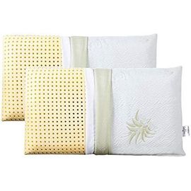 Evergreenweb - Lot De 2 Oreillers De Lit 40x70 Haut 9 Cm, Oreillers En Mémoire De Forme De Haute Qualité,Hypoallergénique,Double Housse Amovible Aloe Vera Et Coton, Relaxant Pour Douleurs Cervicales 